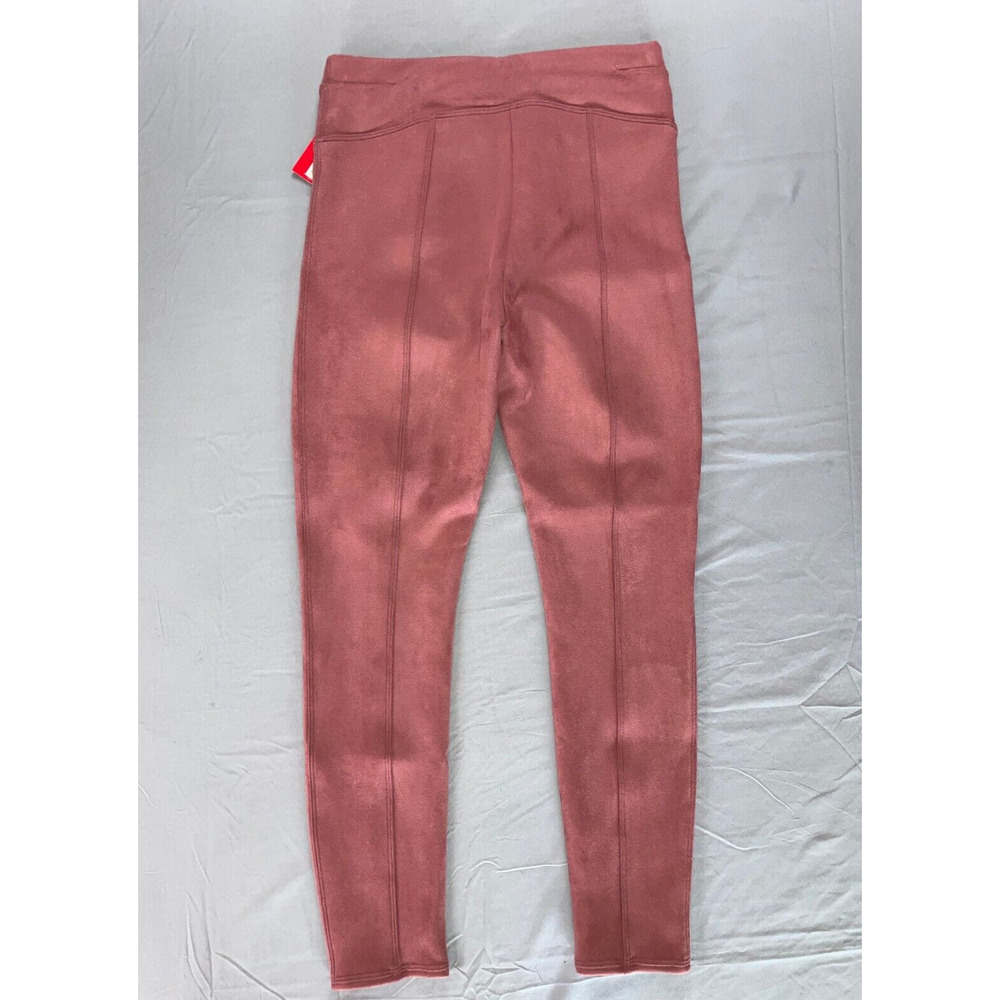 Spanx Faux Suede Pull On Leggings In Rich Rose. Women's Size XSP, NWT!! - Picture 4 of 5